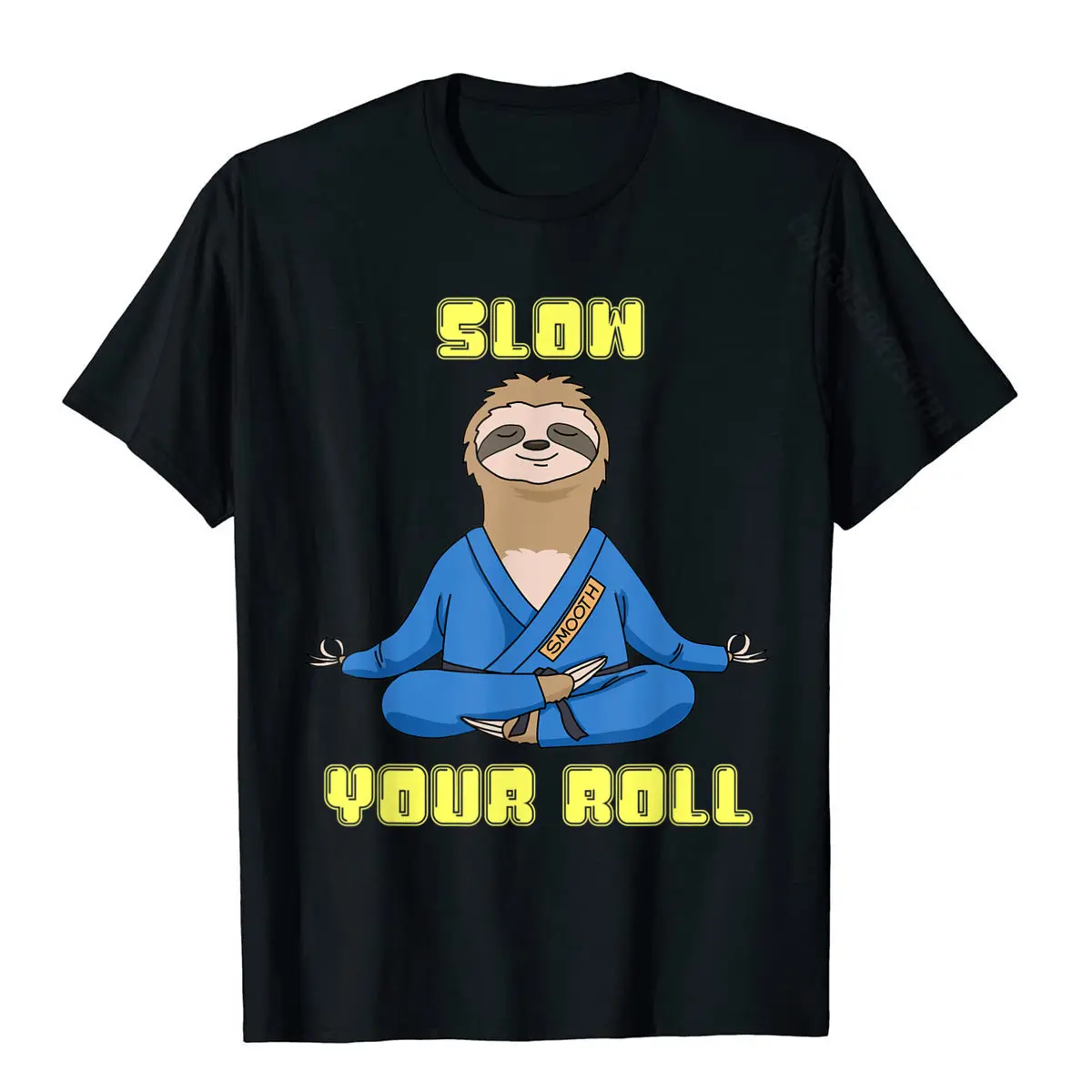 Jiu Jitsu Shirts Slow Your Roll Sloth Mens Brazilian Jujitsu T-Shirt Europe Custom Tops Tees Oversized Cotton Mens T Shirt