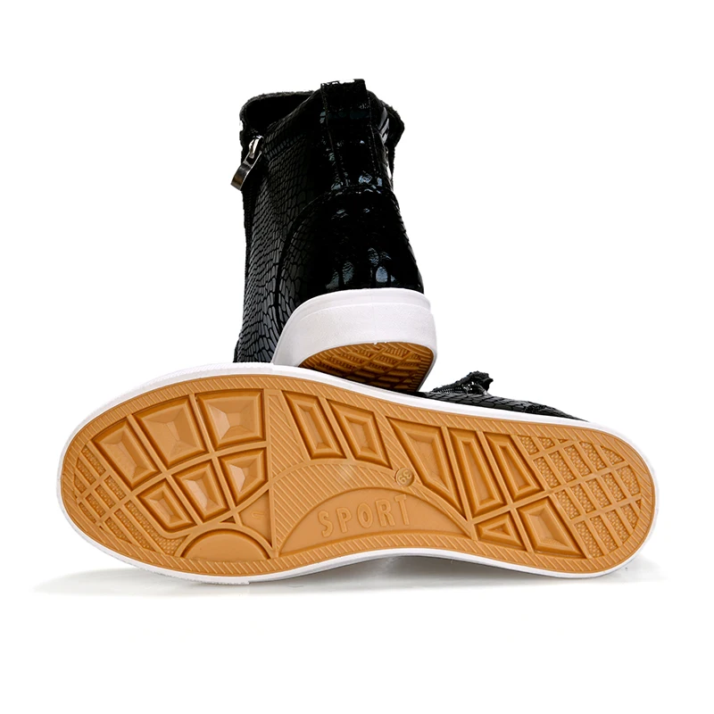 

2020 Spring Autumn High Quality Leather Casual Shoes Men Buckle Ankle Fashion High Top Male Steel Toe Flats Satety Zip Shoes