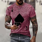 Новинка 2021, модная и красивая Мужская футболка с принтом покерных букв, пуловер с коротким рукавом и круглым вырезом, Повседневная Мужская Уличная футболка