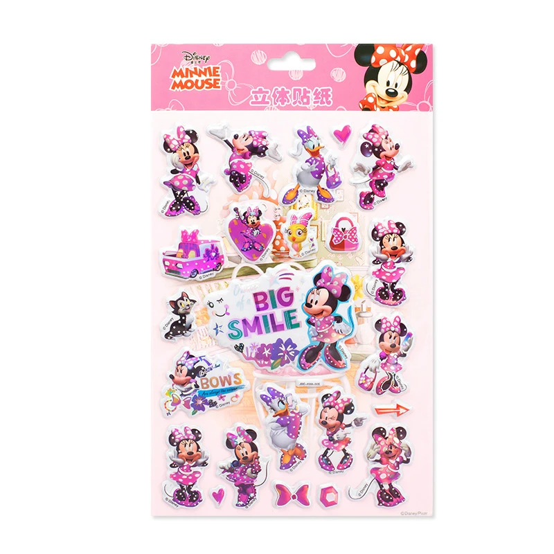 minnie Дисней наклейки с картинками принцесс для детей Детские игрушки DIY подарок Дисней Холодное сердце Анна Эльза София Pixar Микки Минни Белль наклейки - Цвет: minnie
