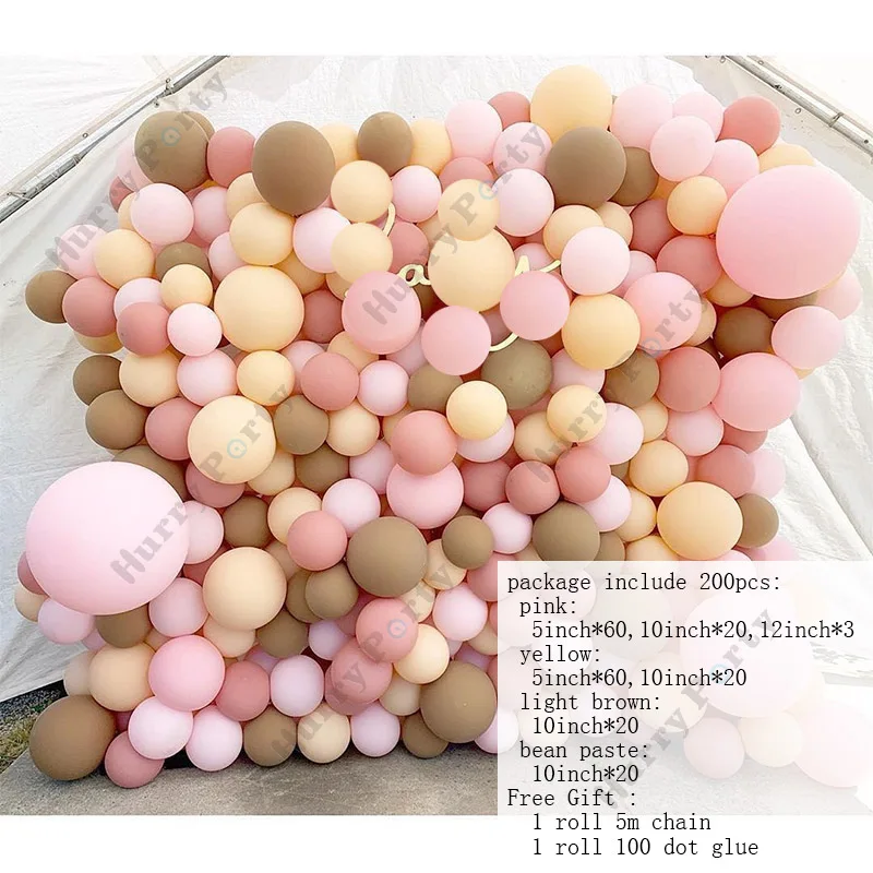 200 шт./компл. праздничные вечерние ничные воздушные шары украшения желтый розовый