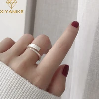 xiyanike prevent allergy silver color handmade rings new fashion simple geometric party accessories charm women jewelry