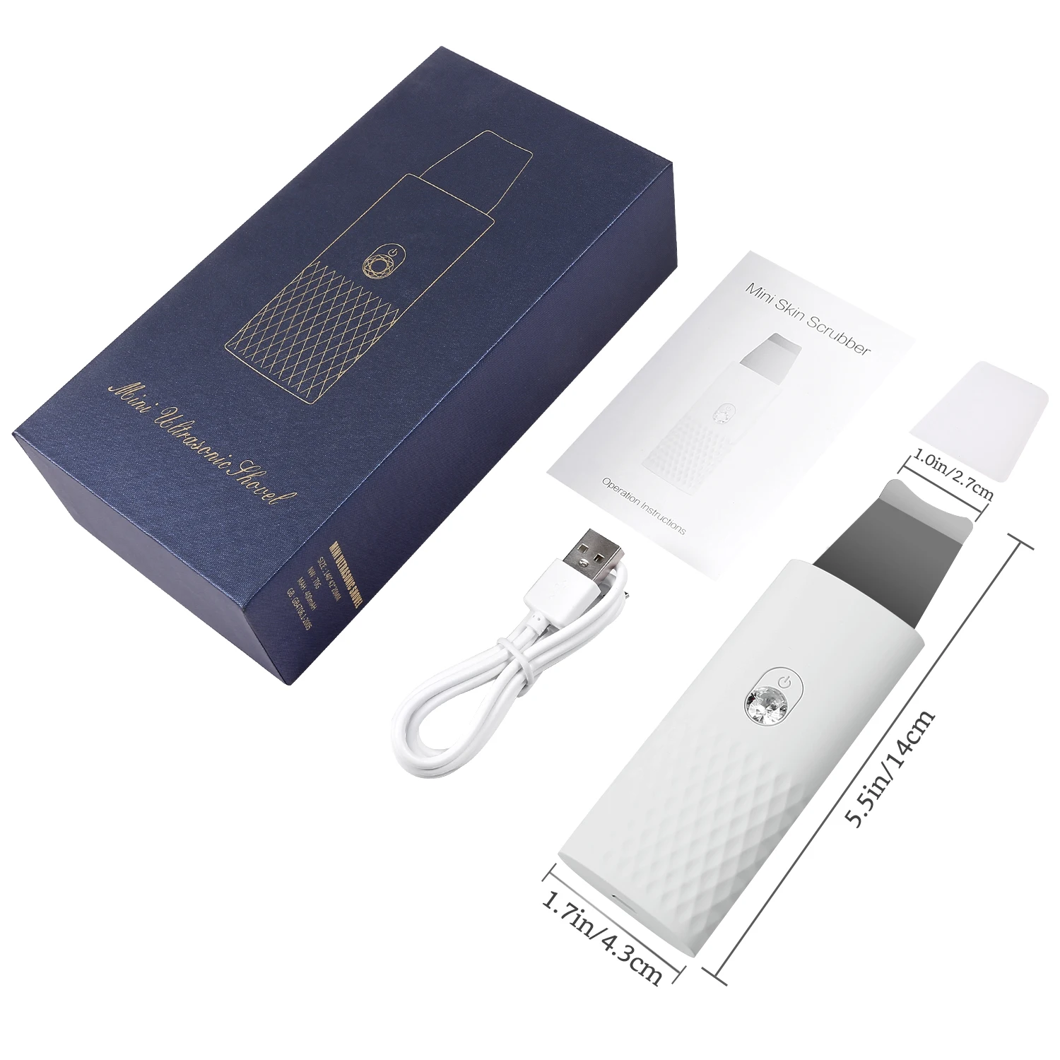 

Ultrasonic Face Cleaning Skin Scrubber Blackhead Remover Acne Pore Cleansing Face Lifting Beauty Skincare Peeling Cleaner Shovel