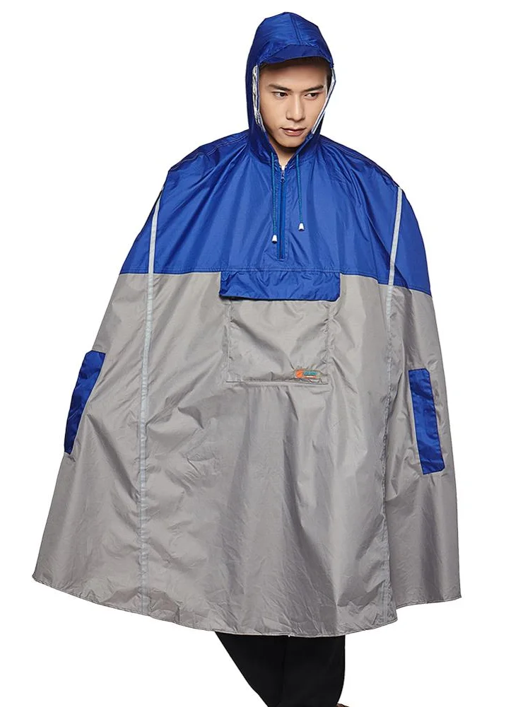 

portable raincoat men's and women's outdoor poncho backpack reflective design bike climbing travel rain cover camping gear