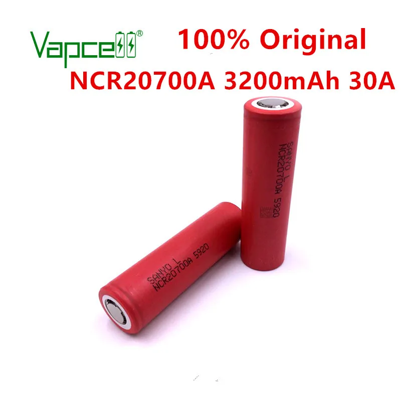 Оригинальный аккумулятор Vapcell NCR20700A 3200 мА · ч 30 А 3 7 В литий ионный 20700 для фонарика