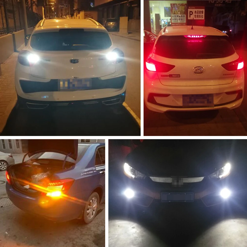 2 шт. 1156 светодиодный BA15S P21W BAY15D 1157 P21/5 Вт Керамика 57SMD 3014 автомобилей указатели