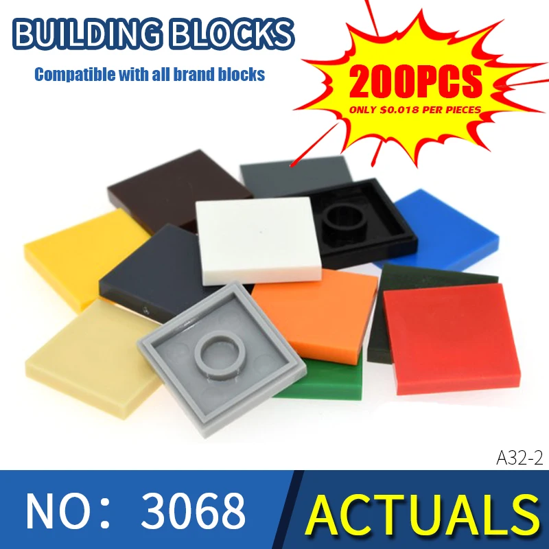 KAZI 3068 2x2 для строительных блоков детали BuildMOC technic креативные совместимые Legoeds