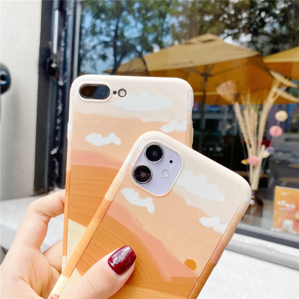 Чехол для iPhone 11 Pro XS Max SE 360 XR X 6 6S 7 8 Plus жесткий тонкий пластиковый чехол с рисунком