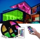 Светодиодная лента RGB 5 м, 10 м, 15 м, 20 м, водонепроницаемаяне водонепроницаемая, Bluetooth гибкая лента, декоративная Диодная лента для стены, спальни