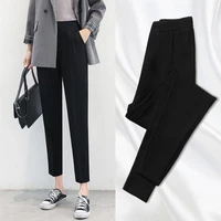 winter pants women trousers office wear casual black elastic waist lady career korean harem pants pantalones de mujer