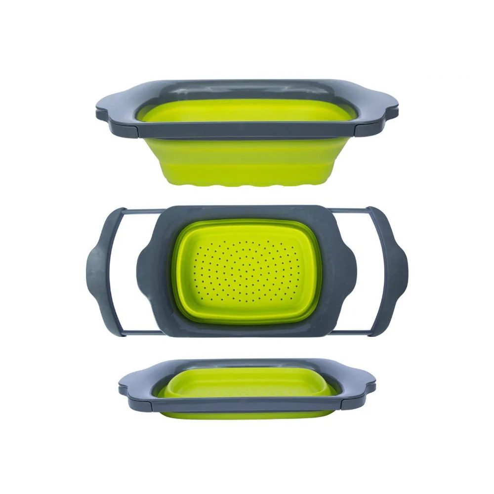 Складная Силиконовая Выдвижная дуршлаг для кухни на раковину сетка чаши сливной