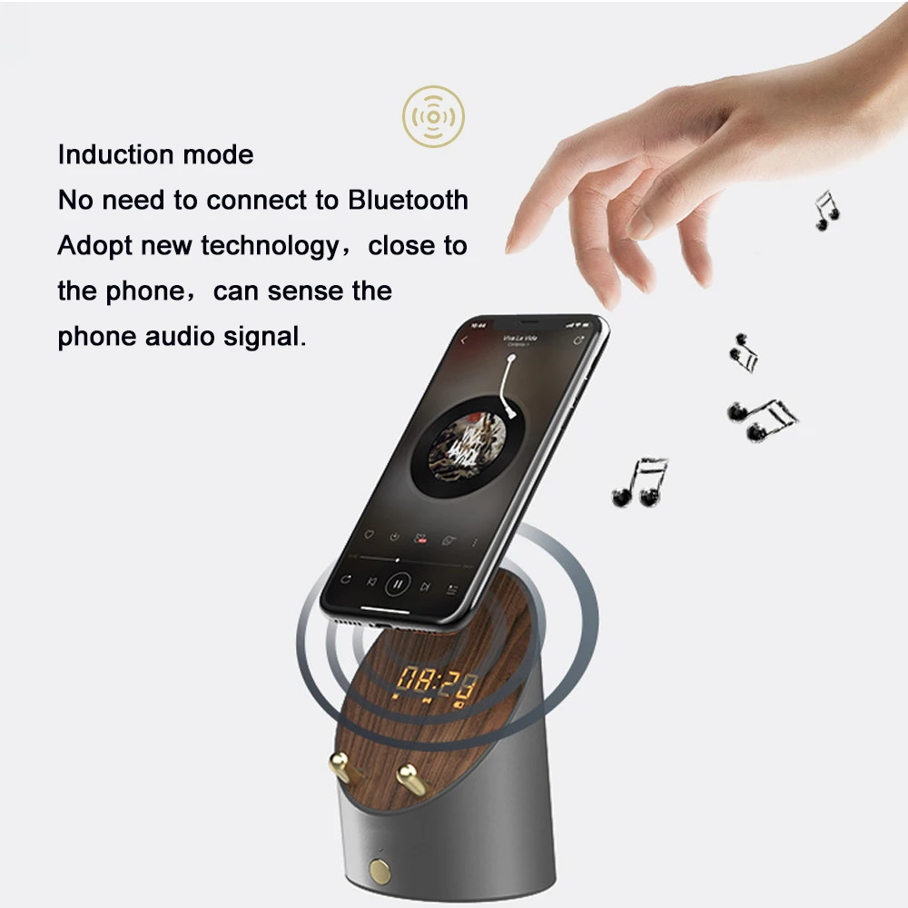 

Wireless Bluetooth Speaker Smart Induction Speaker Mini Multi-Function Clock Subwoofer Loudspeaker Portable Bluetooth Speaker