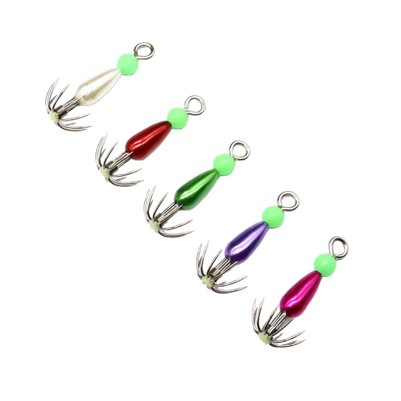 

2pcs/lot Luminous blow tube hook squid hook bait float hook cuttlefish squid bait hook UV rocket squid hook 4.1cm/2g