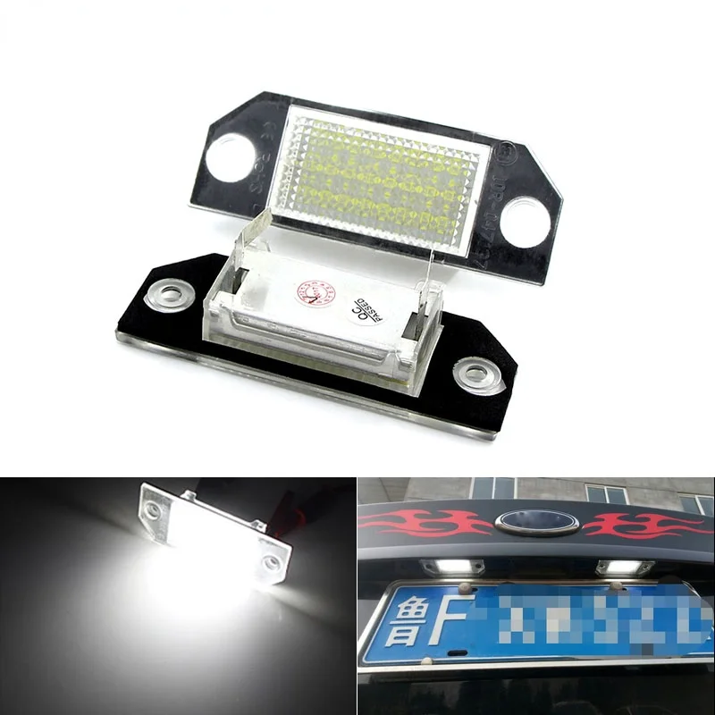 

2PCS DC12V Car LED License Number Plate Light Lamp 6W 24 LED White Light Fit For Ford For Focus 2 C-Max