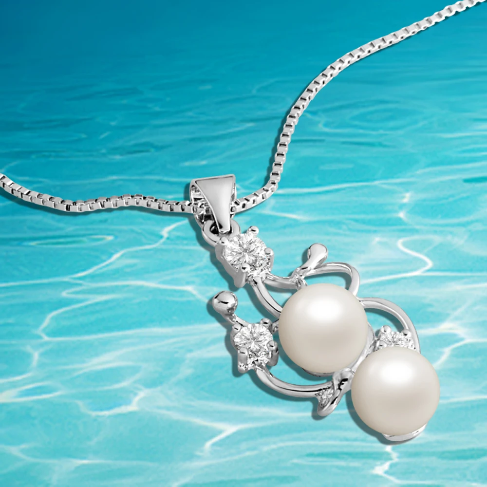 

925 Sterling Silver High Quality Pearl Necklace For Women Luxury inlaid Zircon Stone Necklace Jewelry Gift