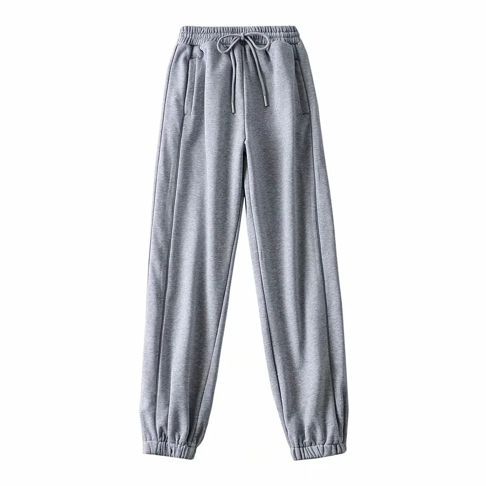

Spring and Autumn New Women's trousers elastic waist loose casual personality reflective band Leggings