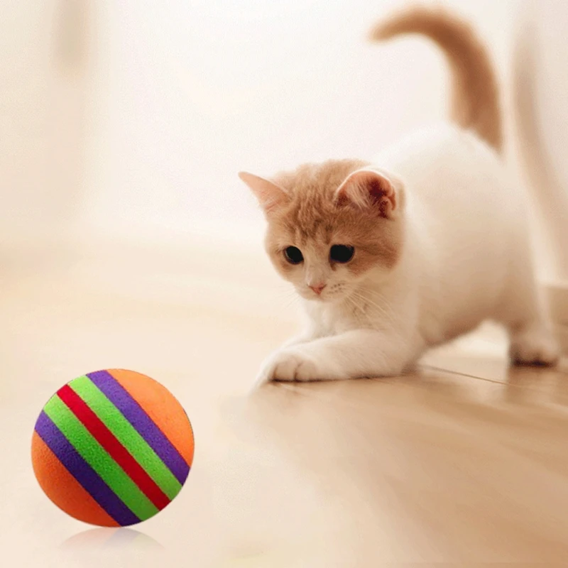 10 Pcs Rainbow Balls Throwing Funny Interactive Play Chewing Rattle Scratch Toy Pet Dog Supplies