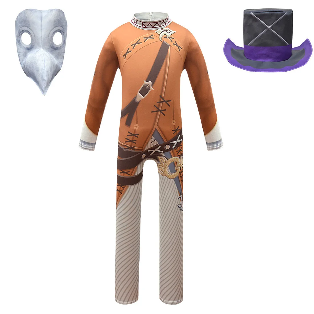 Детский средневековый костюм в стиле стимпанк с панковской маской для мальчиков