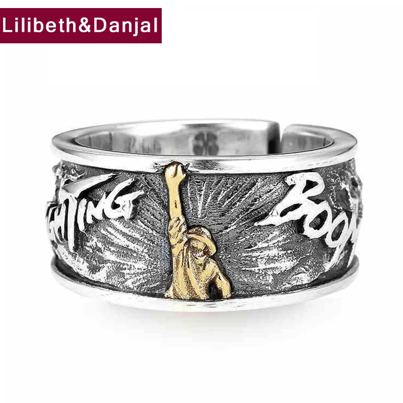 

Кольцо унисекс из серебра 925 пробы, регулируемое, с надписью «Счастливый клевер», R61