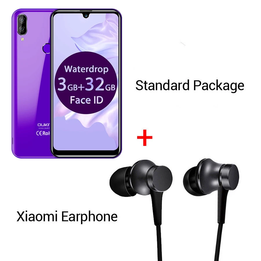 Purple N Earphone OUKITEL C16 Pro 5,71 ''Android 9,0 19:9 MT6761P 3 ГБ 32 ГБ смартфон отпечаток пальца Лицо ID капля экран 5 В/1A 4G мобильный телефон - Цвет: Purple N Earphone