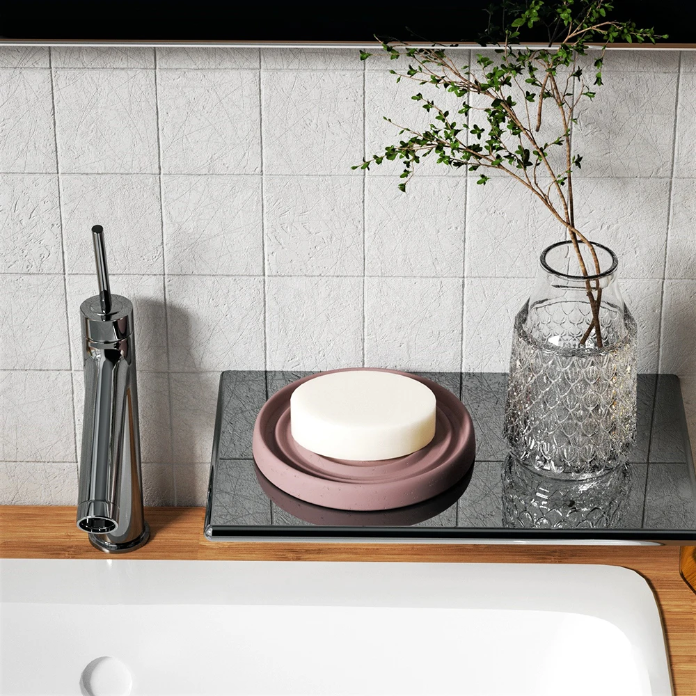 Nicole-Molde de silicona para jabonera, soporte para jab&oacute;n de hormig&oacute;n hecho a mano, herramienta de fabricaci&oacute;n de placas de almacenamiento para Ba&ntilde;o-4