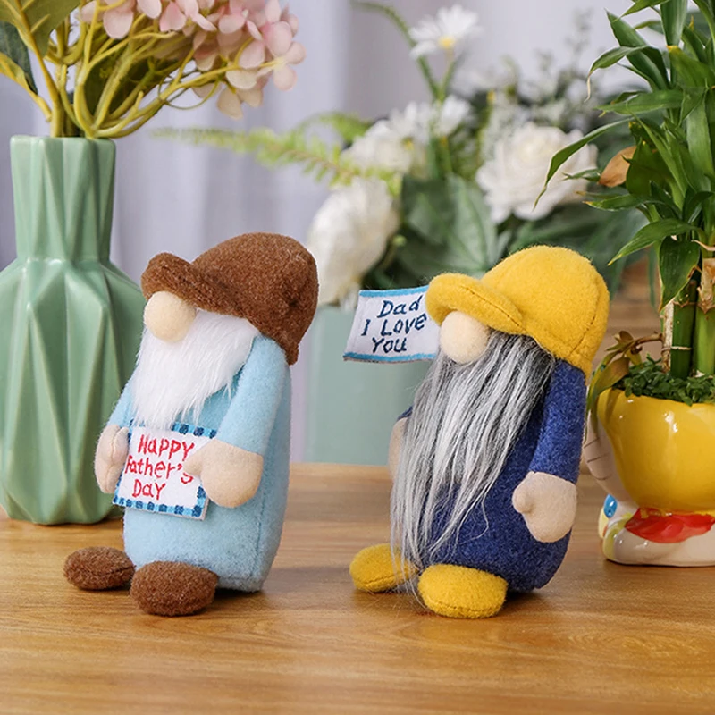 

Father's Day Cute Gnome With Plush Doll Spring Gnomes Holiday Home Decoration Gnome Handmade 17cm Hogard