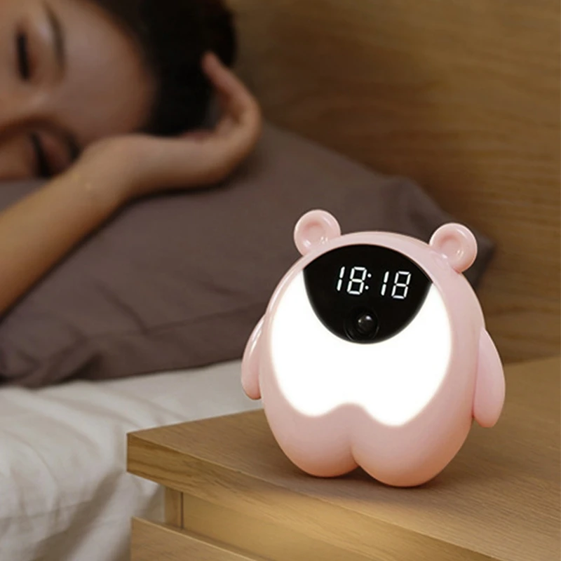 Bedside Alarm Clock With RGB Night Light Wake Up Lights Motion Sensor Lamp For Kids Baby&ampChildren Bedroom Decor | Дом и сад