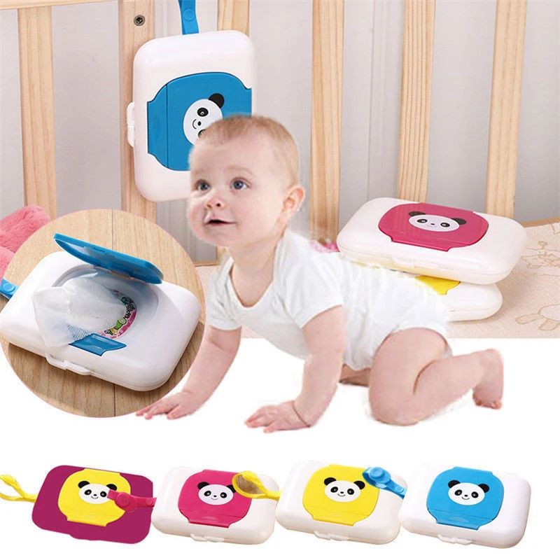 

Baby Wipes Case Wet Tissue Wipe Box Dispenser For Stroller Portable Rope Lid Covered Tissue Boxes Storage Box Holder Container
