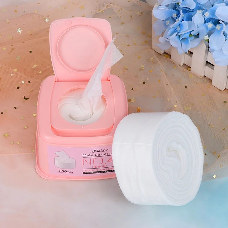 250 шт/рулон ватных дисков салфетки для снятия макияжа косметические средства