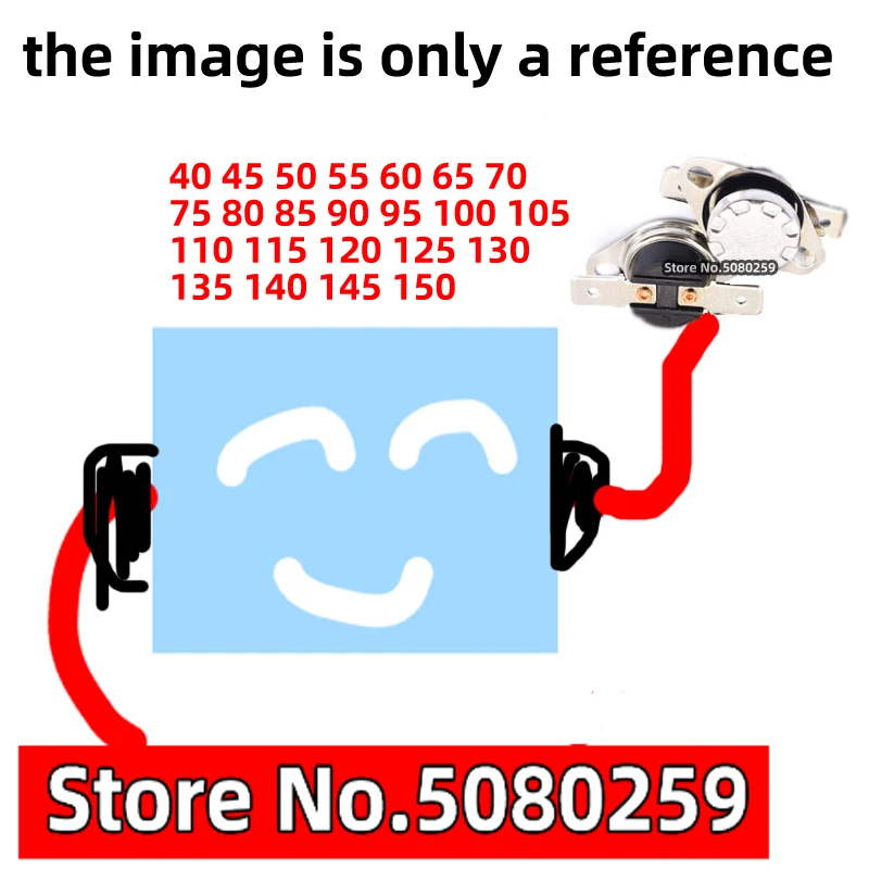 

Контроллер температуры KSD301, 5 шт., нормально открытый, 135, 140, 145, 150 градусов, 250 В/10 А, защита от перегрева