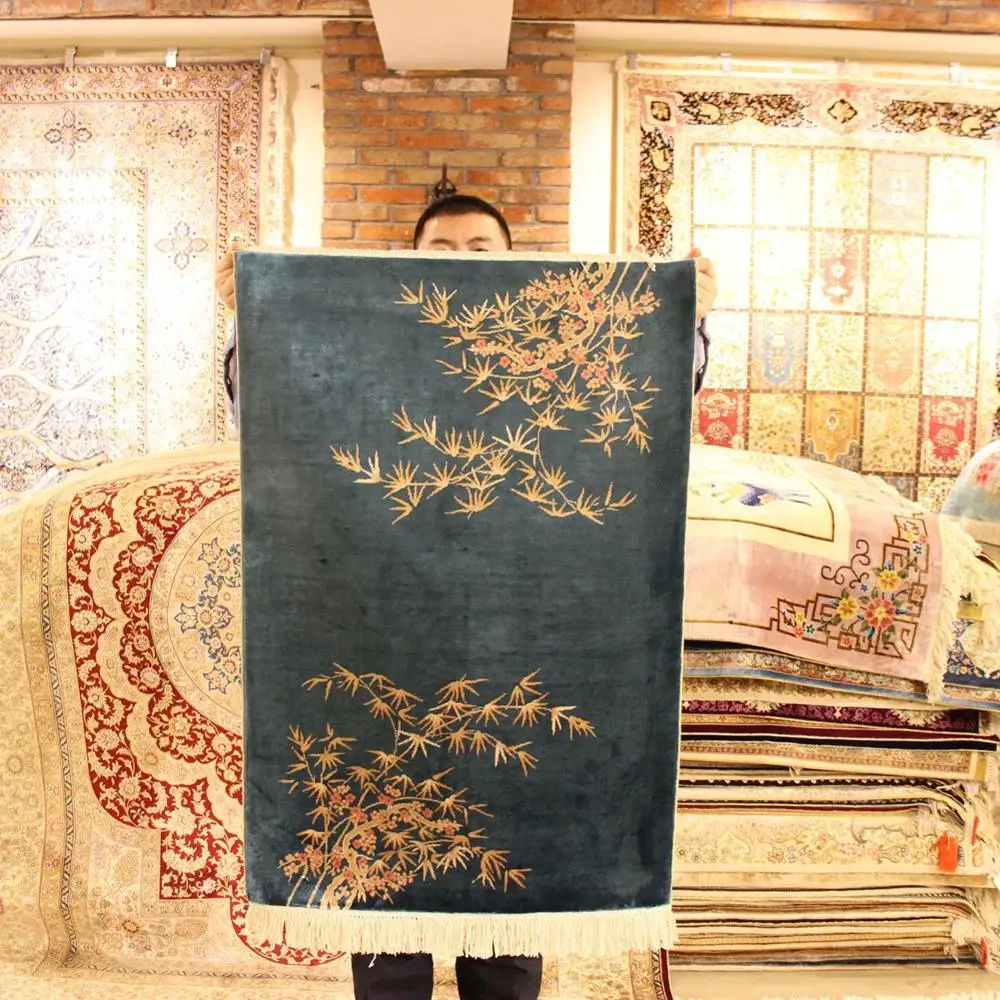 YILONG 2 'x 3' Синий Классический Ориент ручные узелковые ковры бамбуковые