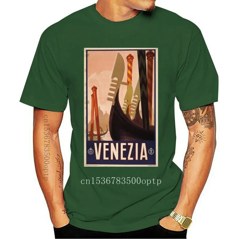 

Men t-shirt Vintage Travel Poster Italy Venice Venezia tshirt Women t shirt