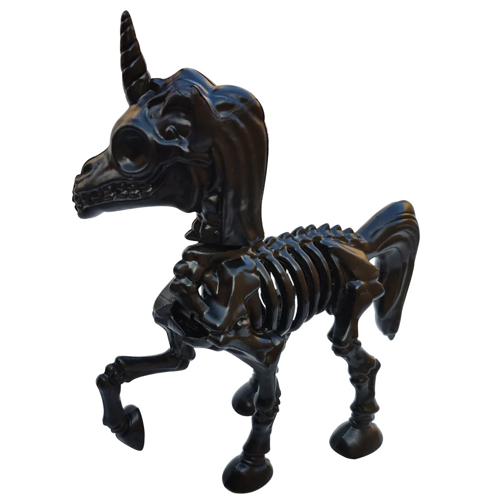 Украшение на Хэллоуин животное единорог скелет Симпатичные лошадиные кости