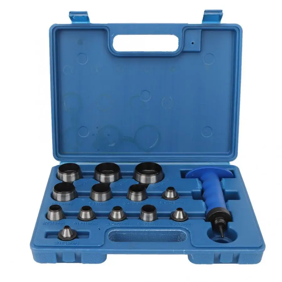 14 шт. набор дыроколов сделай сам инструмент для пробивки кожаных ремней 5 мм 35 в