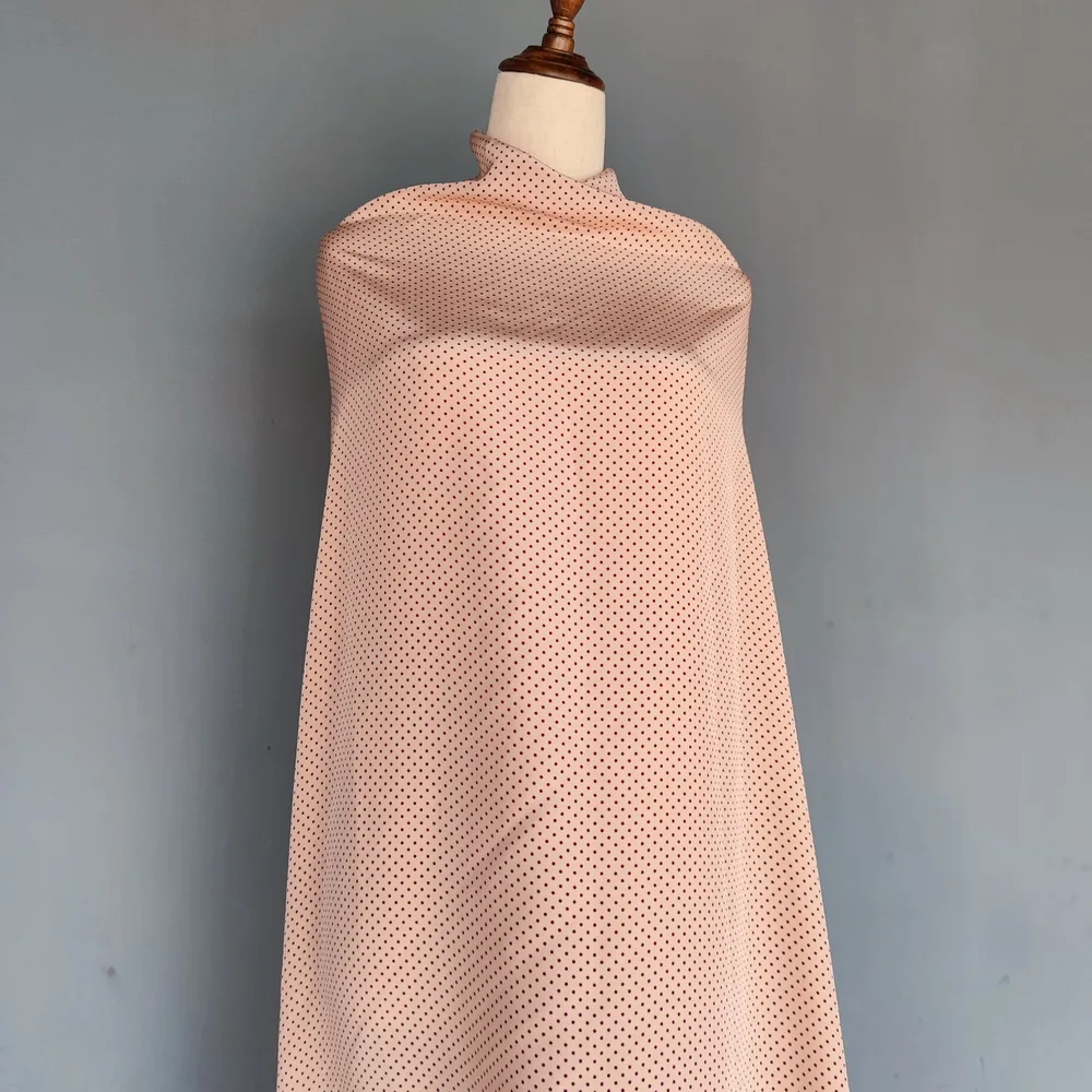 

100% Pure silk charmeuse silk crepe silk mulberry silk for dress shirt small polka dots crepe fabric
