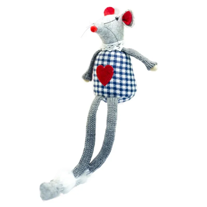 B Christmas Decoration Pendant Cute Mouse Plush Doll House Ornaments Christmas Tree Creative Decorative Accessories - Цвет: B