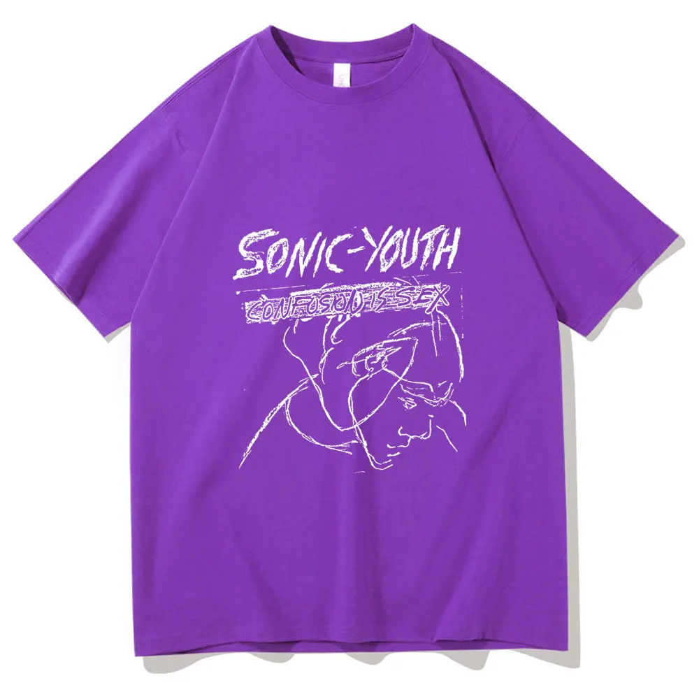 

2021 Hot Sonic Youth Tshirt Men Women Oversized EU Size T-shirt Couples Casual Tee Short Sleeve New Shrink-proof Cotton T Shirts