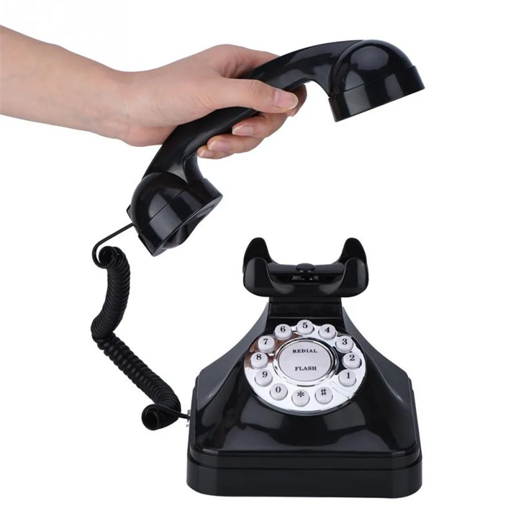 Телефон стационарный в винтажном стиле ретро для дома и офиса старомодный