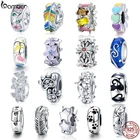 BAMOER подлинный Браслет из стерлингового серебра 925 пробы с изображением собаки, животных, следов кошки, сердца, любви, Подвески, браслет, сделай сам, оригинал SCC594