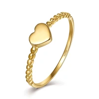 hotsale glossy heart 18k au750 real true solid genuine gold rings bands for women girl trendy fancy upscale fine office jewelry