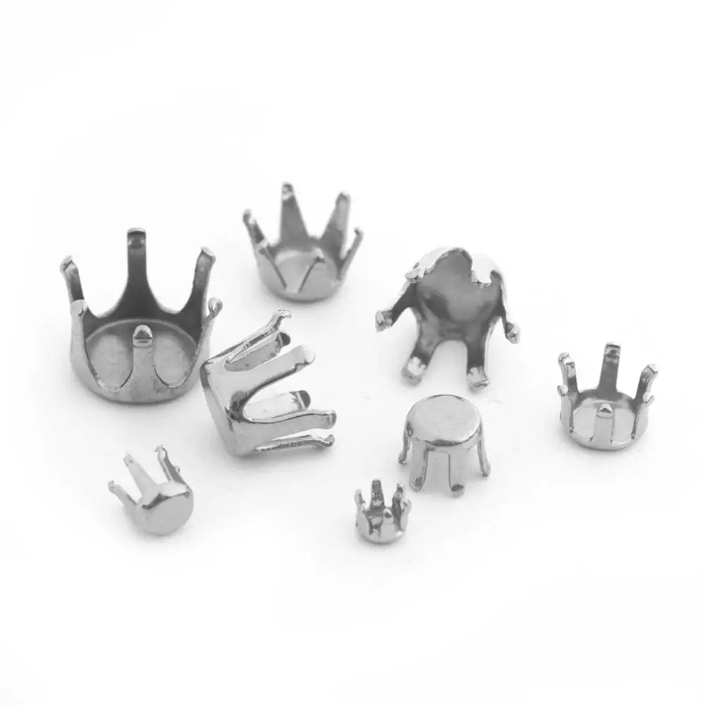 100 шт./лот круглые застежки из нержавеющей стали с пустой застежкой для