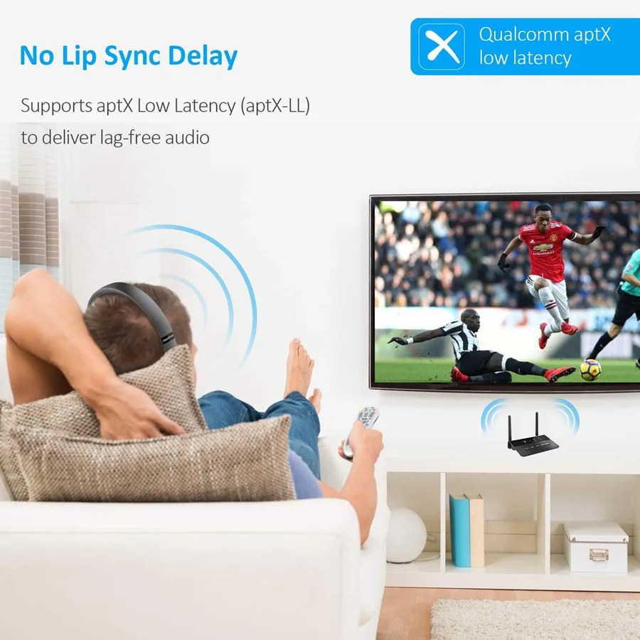 Приемник Bluetooth RCA 80 м передатчик Aptx LL HD 3 5 мм Aux AAC стерео домашний беспроводной