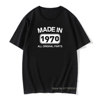made in 1970 birthday men crewneck t shirt 51 years cotton present graphic vintage tshirts retro print daddy husband tops tees