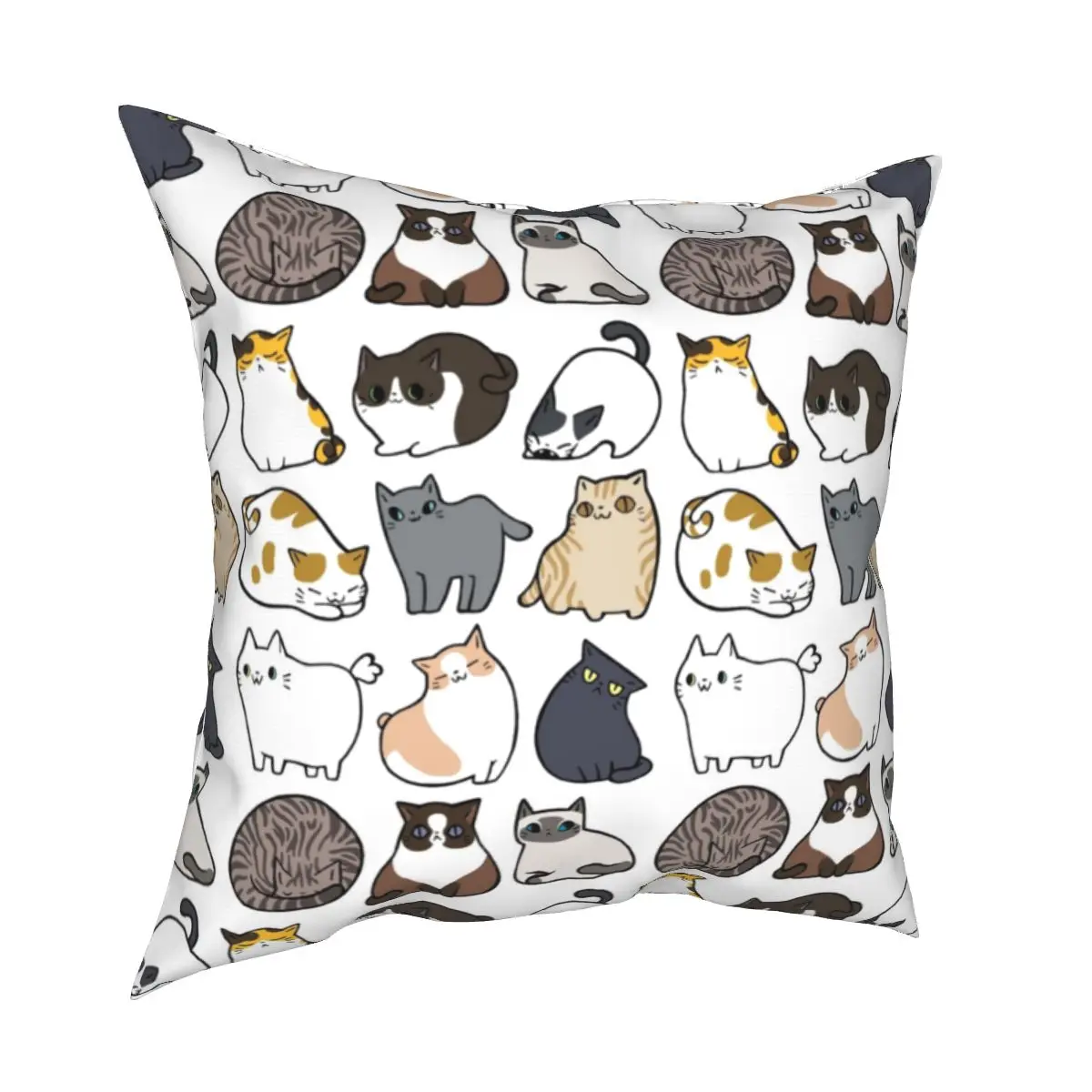 

Симпатичный чехол для подушки с кошками из полиэстера, чехол для подушки с изображением котенка, влюбленных, животных, крутая наволочка, 40*40 ...