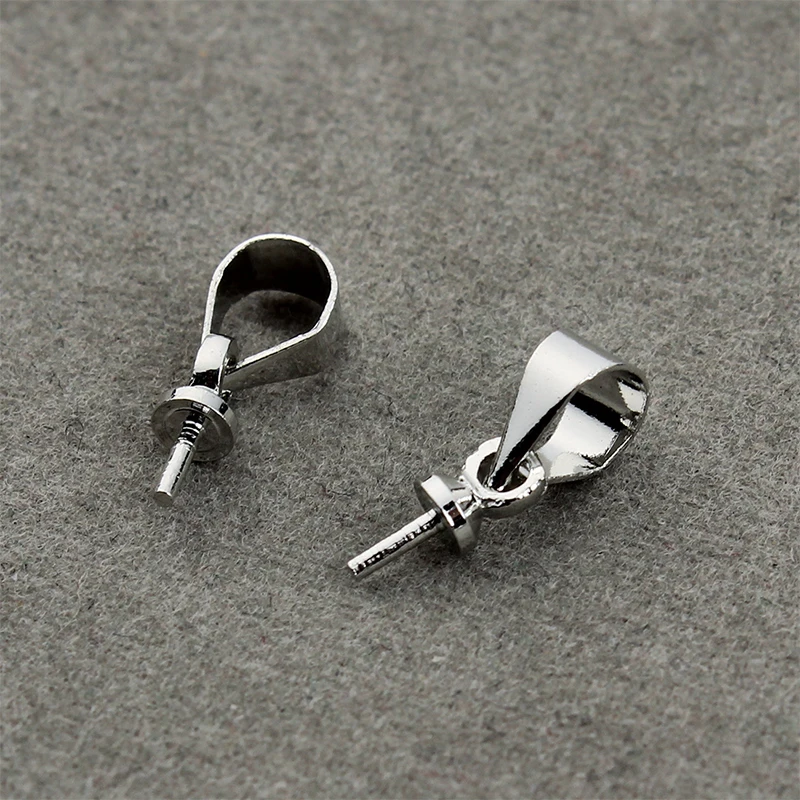 

100pcs/lot Sliver Tone Necklace Earrings Pendants Connectors Jewelry Pinch Claspsfor DIY Jewelry Making Materials