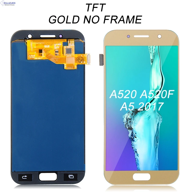 Catteny A520 lcd для samsung Galaxy A5 дисплей сенсорный экран панель Стекло дигитайзер сборка A520M A520FD A520F ЖК+ Инструменты - Цвет: TFT Gold