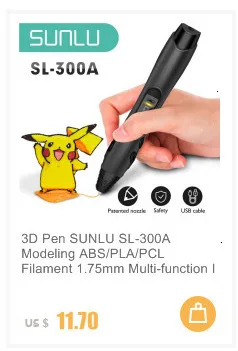 SUNLU 300A 3d Ручка Горячая Распродажа интеллектуальная Живопись 3d печать Ручка светодиодный дисплей расходные PCL PLA ABS нити 1,75 мм черный цвет