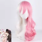 Аниме Danganronpa Monomi длинный парик косплей парик для ролевых игр белый порошок двухцветный 70 см