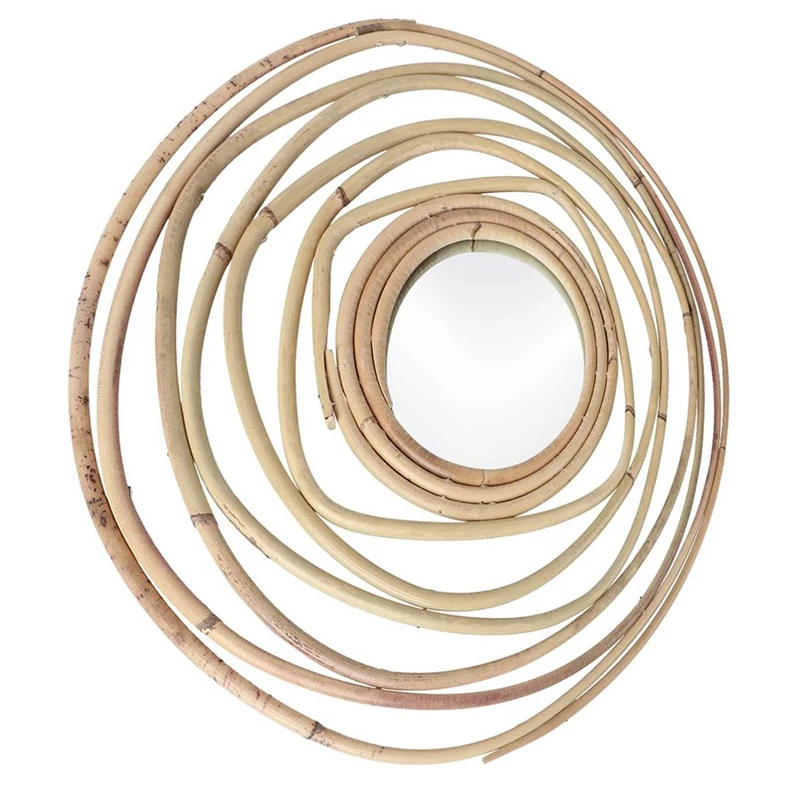 

Плетеное зеркало из ротанга, настенное зеркало в скандинавском стиле, туалетное зеркало для макияжа, декоративное винтажное домашнее зерка...
