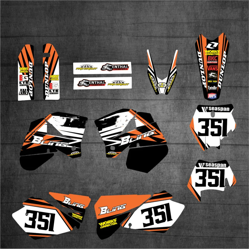 Индивидуальные графические и технические наклейки для мотоциклов KTM 2005 2006 2007 EXC XC